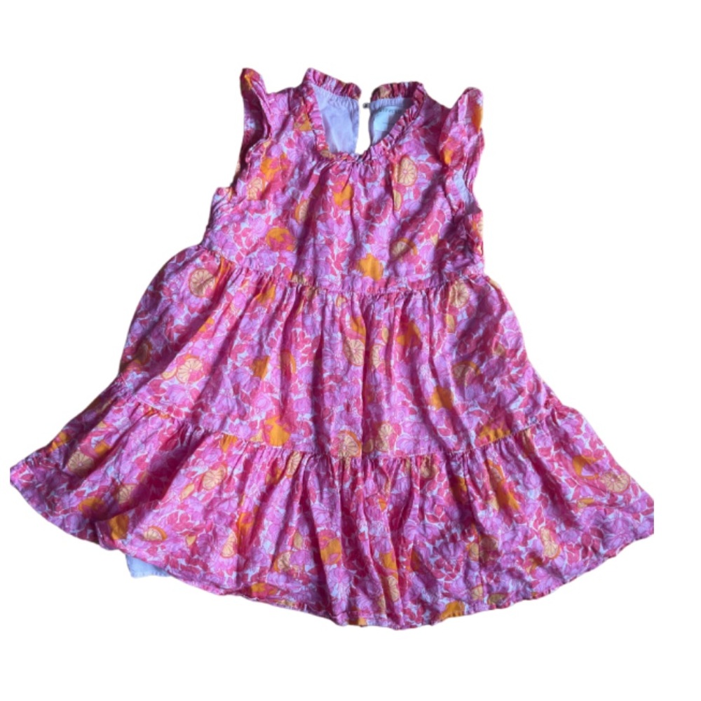 Crewcuts by J Crew - Kids Pink and Orange Sundress with Flutter Sleeves - Picture 4 of 11